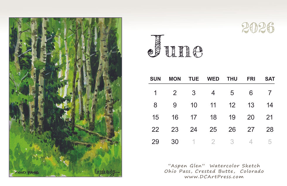 Thumbnail: 2026 Desktop Calendar " Watercolor Sketches"