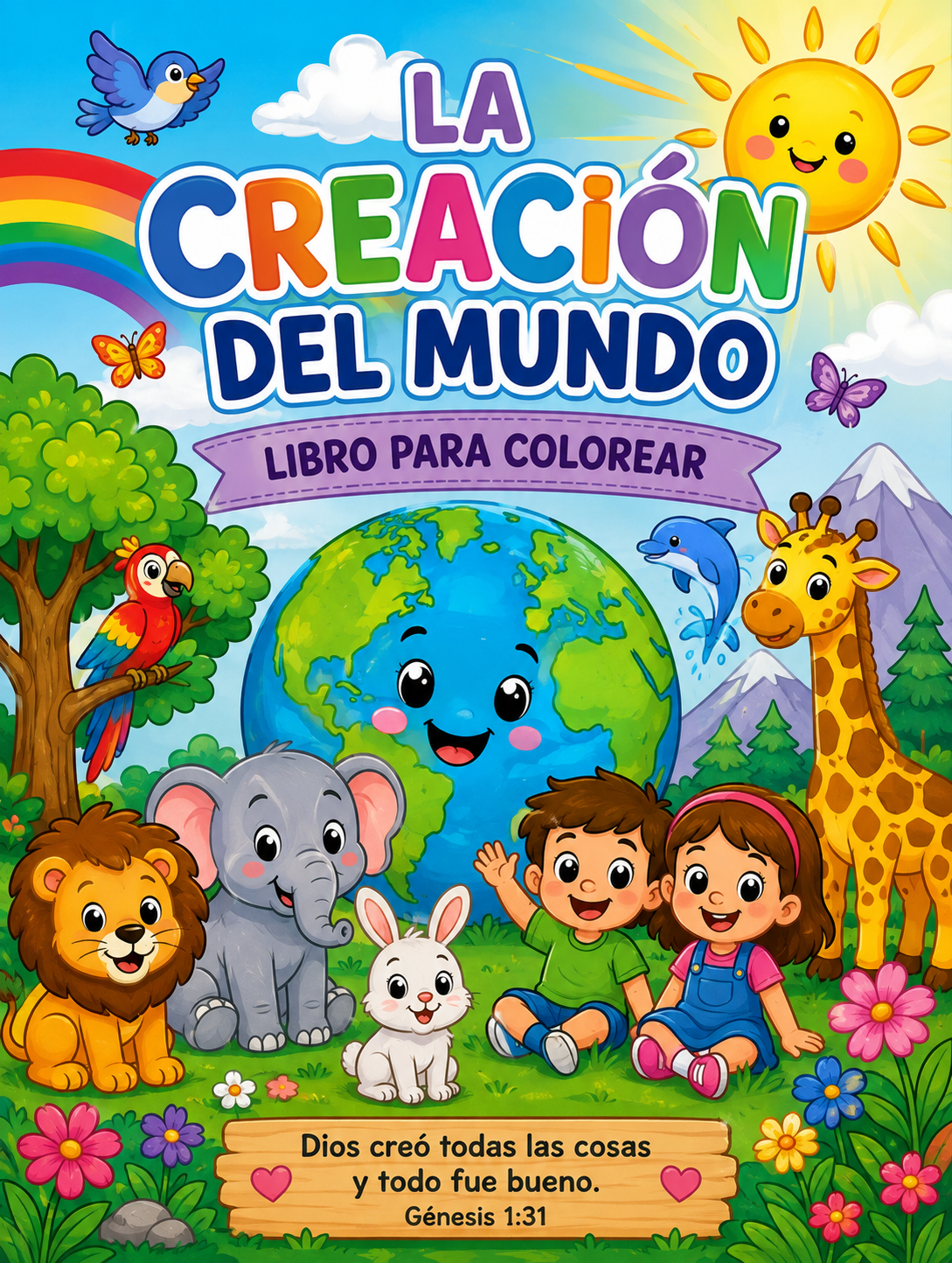 La creación del mundo libro para colorear