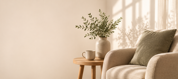 Sunlit Minimalist Chair and Greenery.png