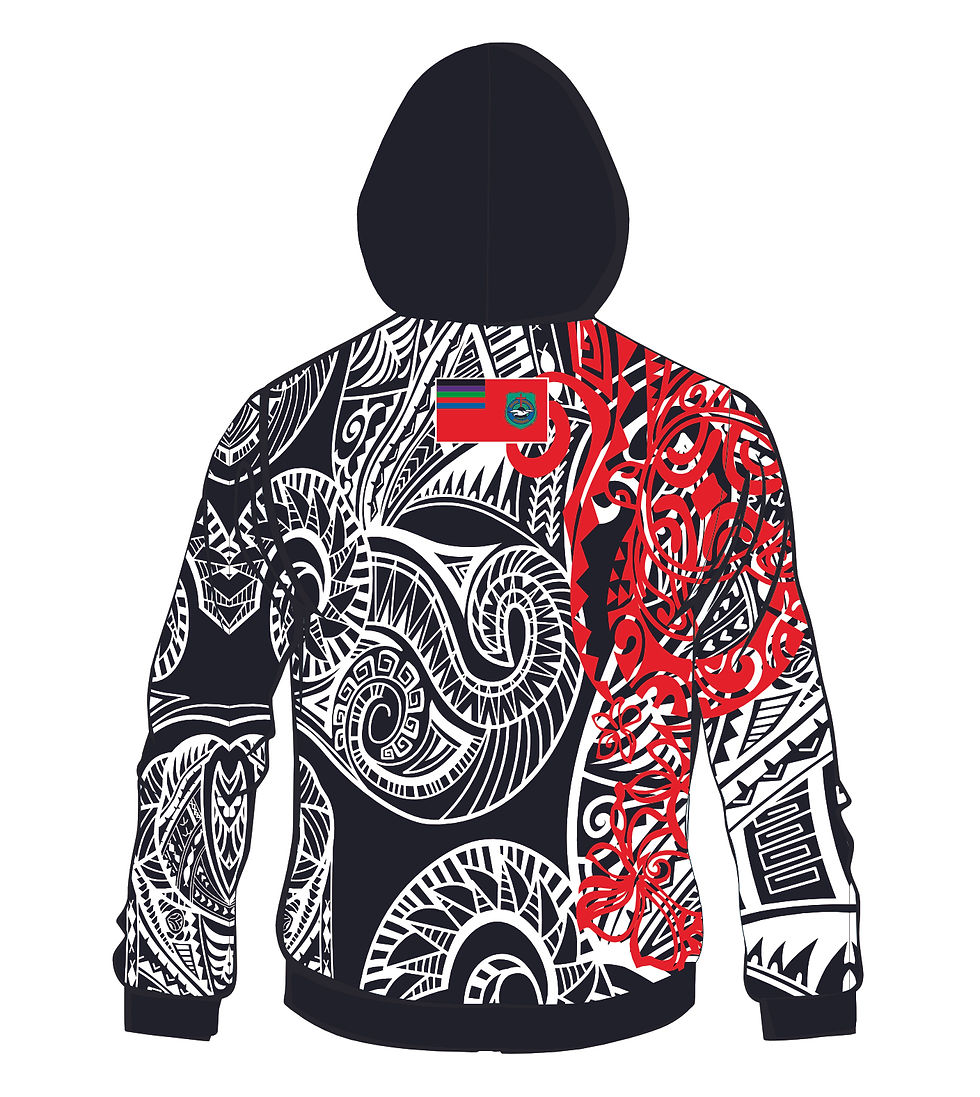 Thumbnail: Atiu Enuamanu Hooded Fleece Black White Red
