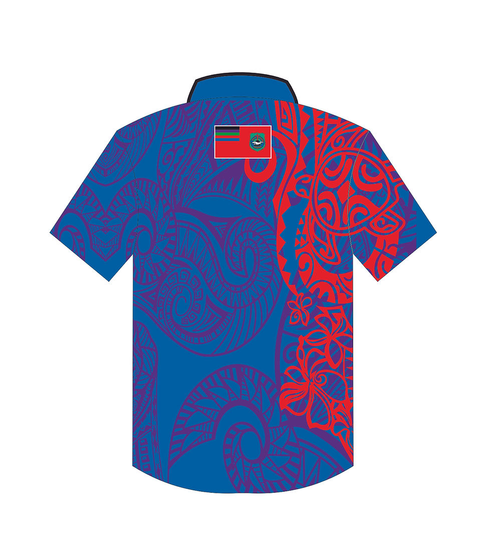 Thumbnail: Atiu Enuamanu Polo  Blue Purple Red