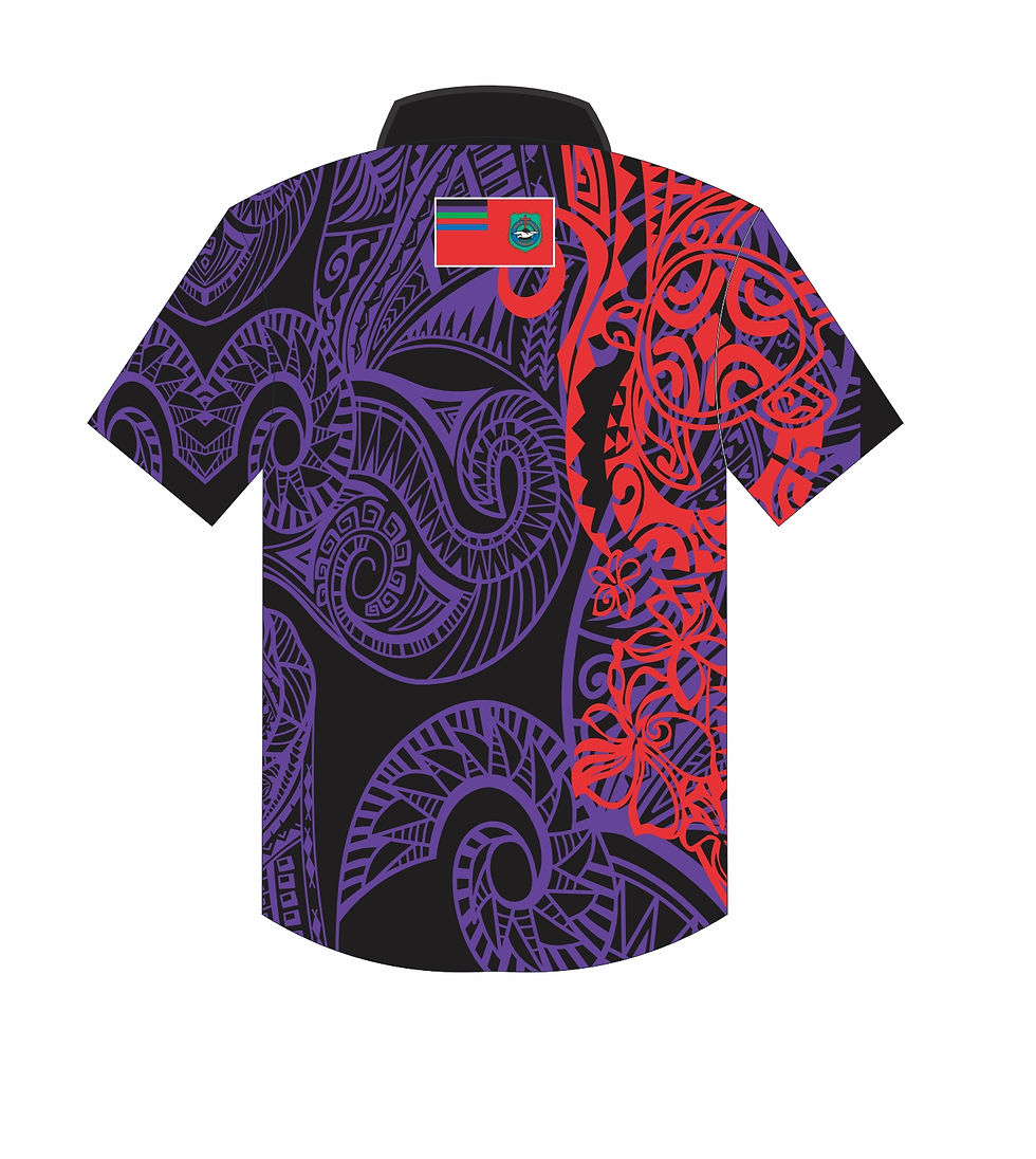 Thumbnail: Atiu Enuamanu Polo Black Purple Red