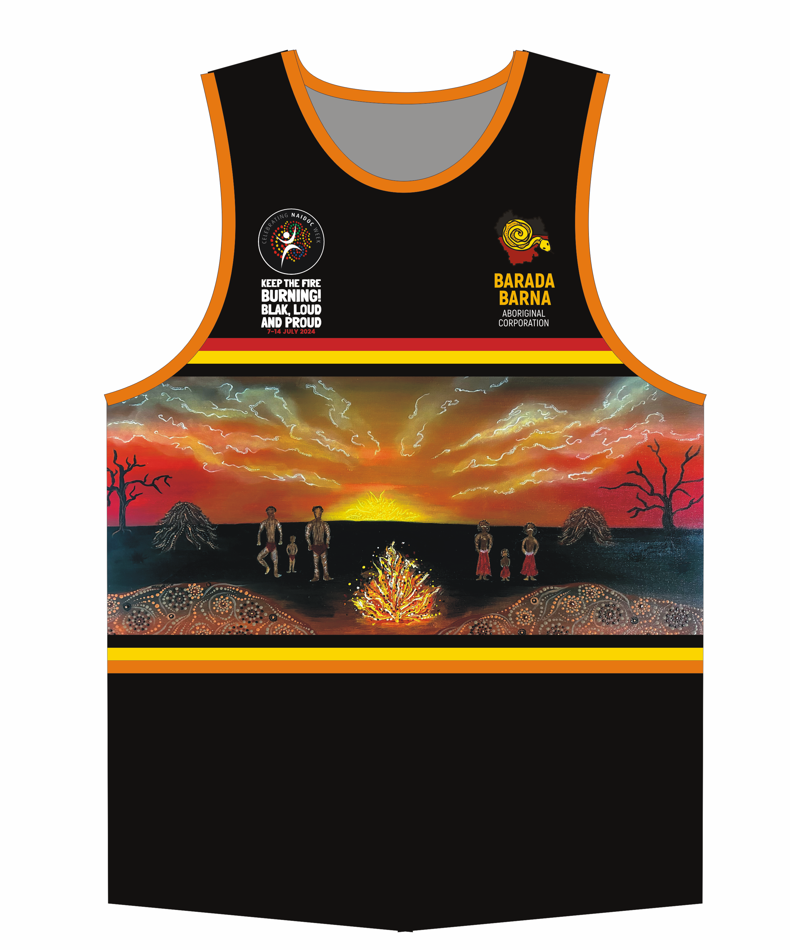 Barada Barna Singlet - New orders will arrive after Naidoc Week