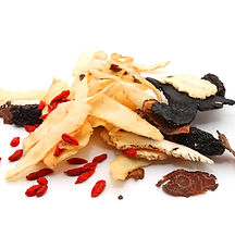 Assortment Of Chinese Herb isolated on w