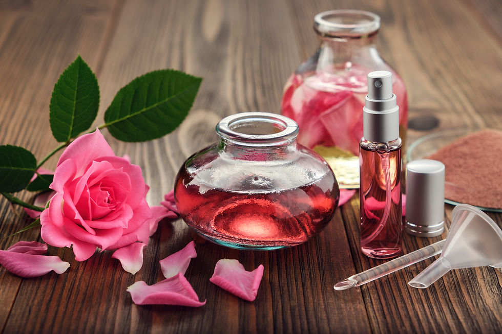 rose oil in bottles potions