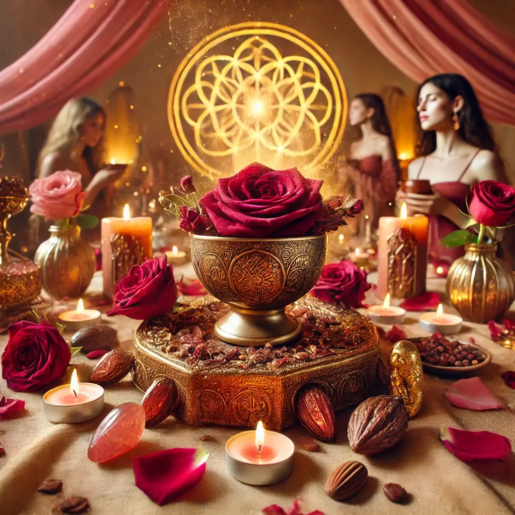 Cacao Rose Ceremony altar image