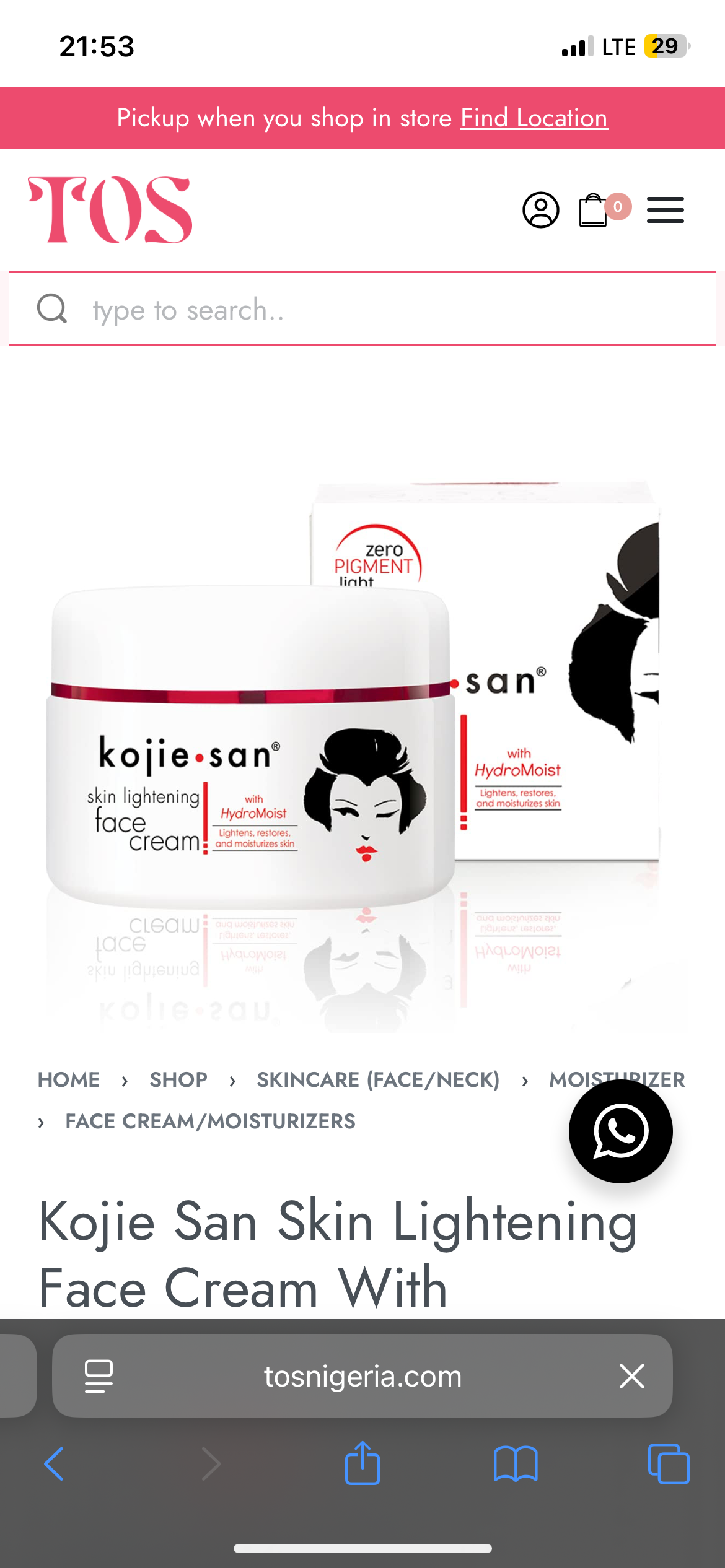 Kojie San lightening face cream