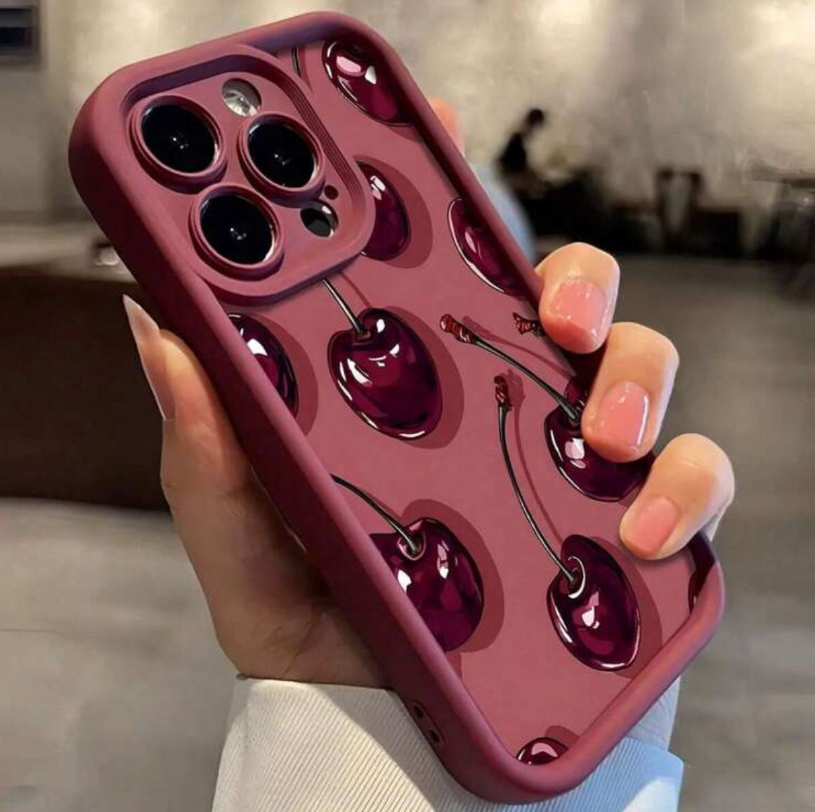 Burgundy frosted cherry case