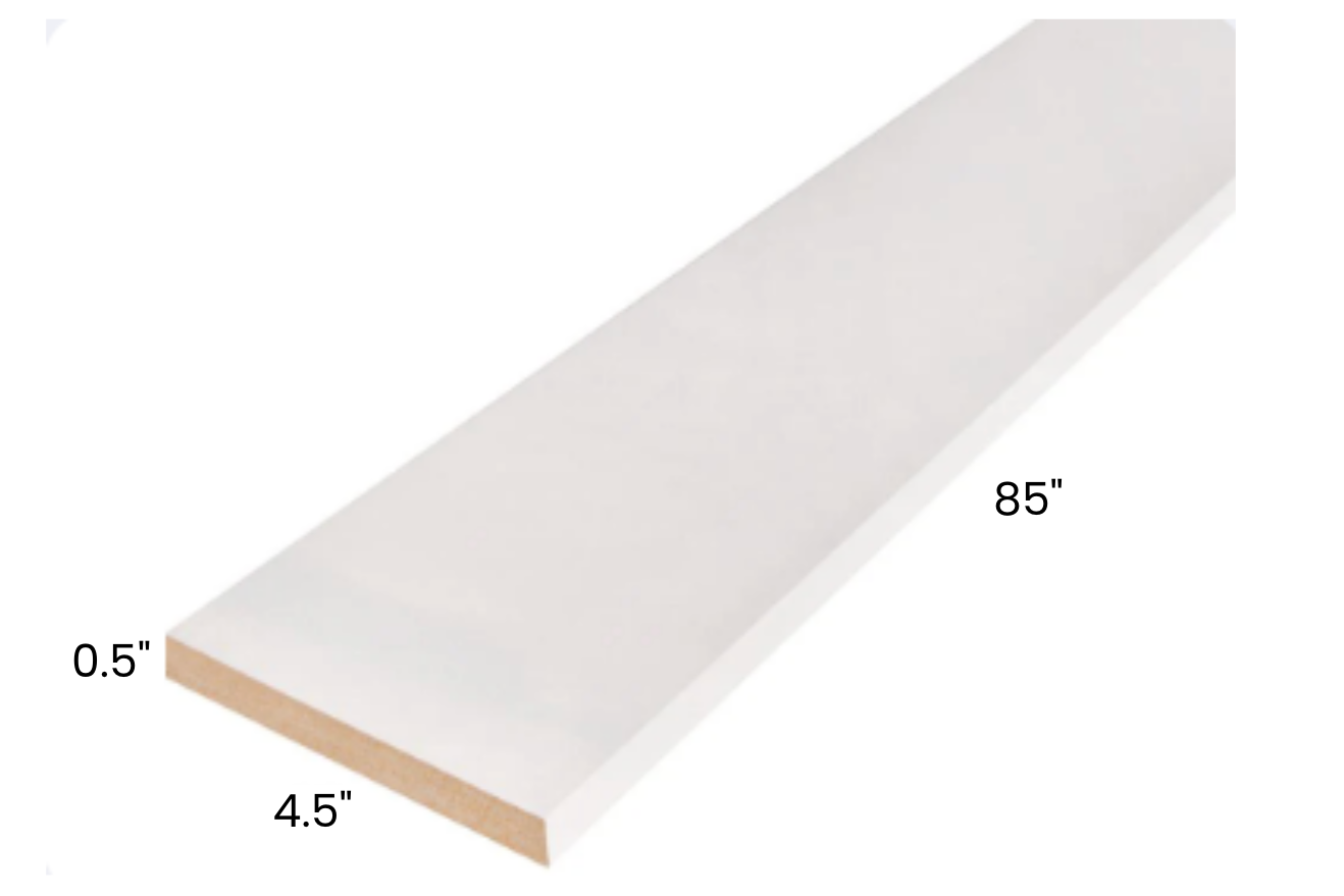 Baseboard Moulding 1/2"x4.5"x85" 10pcs/pack $42.99/pack