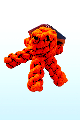 Orange starfish rope dog toy