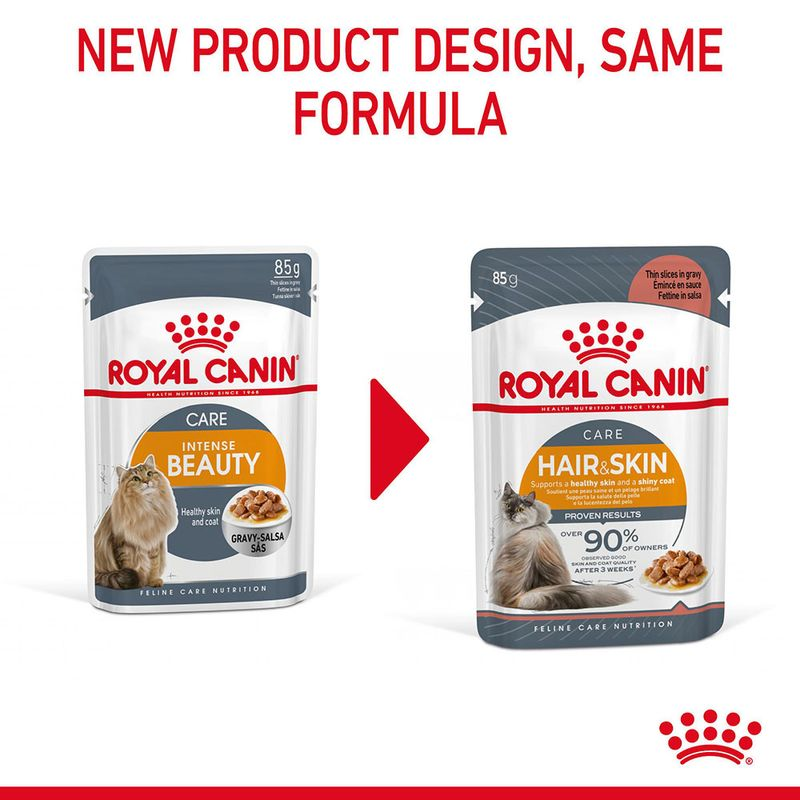 Thumbnail: Royal Canin Hair and Skin Care Cat Gravy Food, (85 Grams x 12)