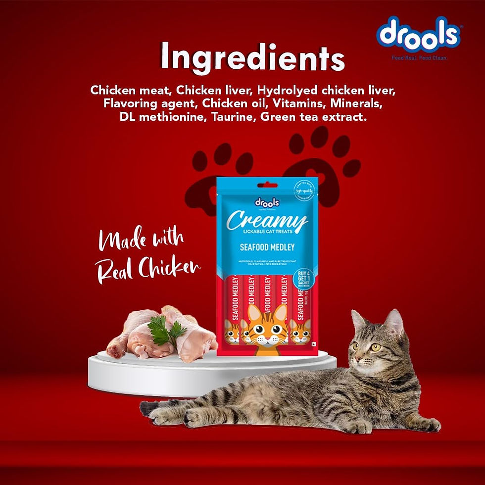 Thumbnail: Drools All Life Stages Creamy Lickable Cat Treat Pack of 5 | Sea Food Medley