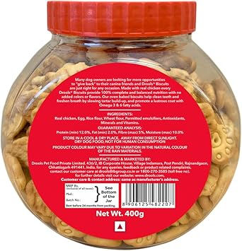Thumbnail: Drools All Life Stages Dog Treat Biscuits 400g Jar | Real Chicken Flavour