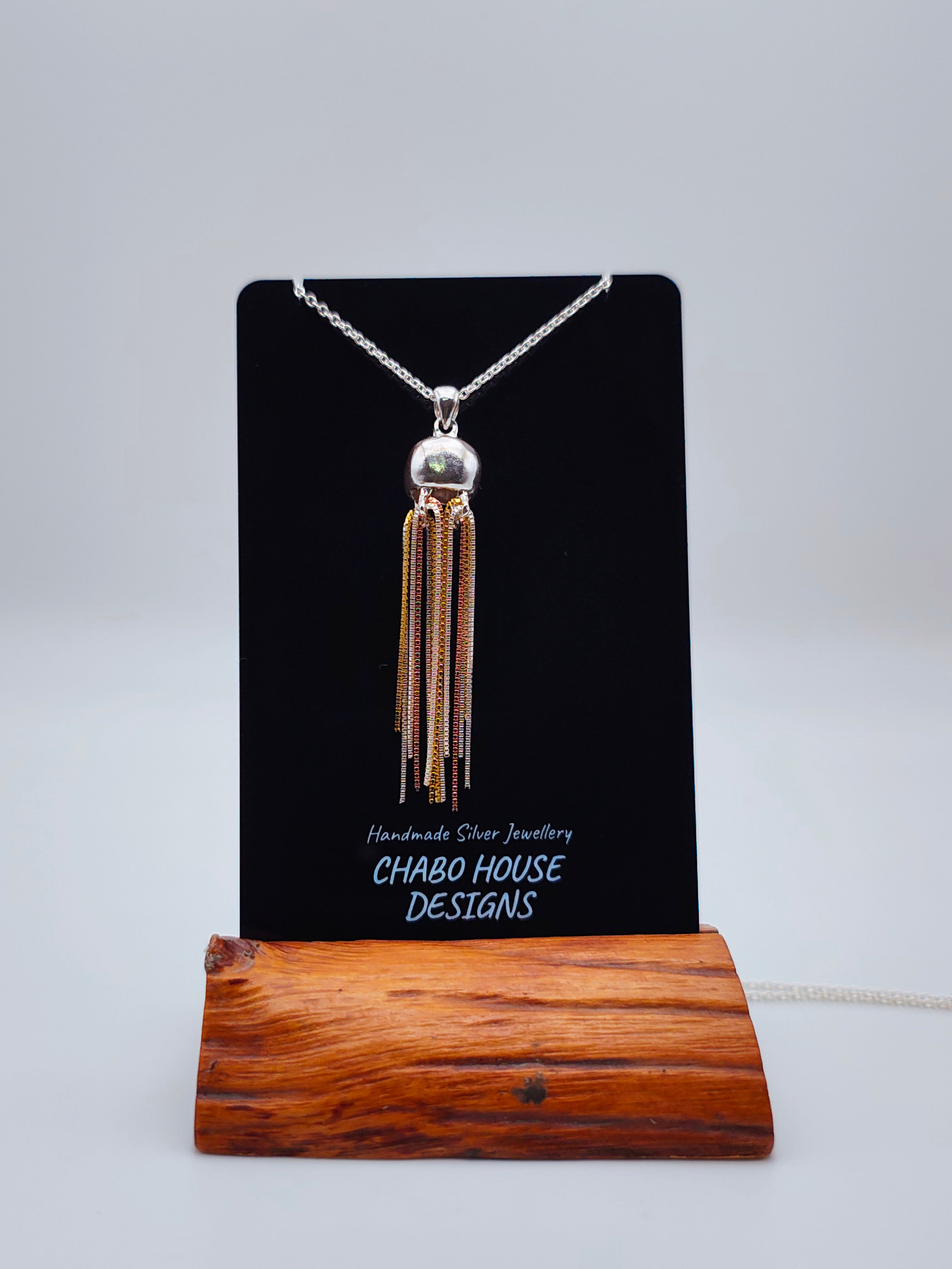 Tri Color Box Jellyfish Necklace