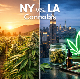 🌿 California Cannabis vs. New York Cannabis
The Real Difference in Potency — and Why It Matters
By Justice
Elevated Club NYC
