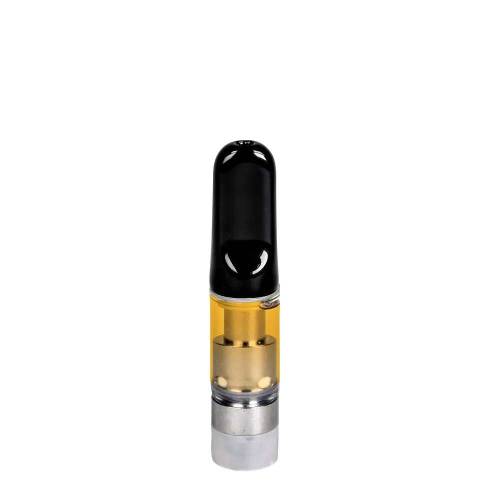 Thumbnail: Hi 510 thread cannabis vape cartridge with black mouthpiece