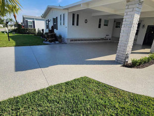 White Swan Flake Blend Driveway Aesthetic: Enhance your driveway with the timeless elegance of our White Swan flake blend, providing a clean and modern surface that complements any architectural style, ensuring both beauty and resilience.
