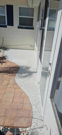 sting ray Polyaspartic patio and lanai resurfacing System with 100 percent coverage. outdoor side angle