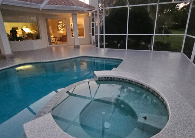 Barnacle UV Polymer Flake for Pool Deck Polyaspartic over pavers in Central Florida 2