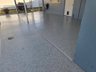 Tidal Wave Polyaspartic Coatings with UV Polymer Color Chips in Central Florida patio screened in