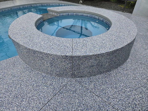 Orbit Hot Tube and pool deck Polyaspartic Coating in Central Florida