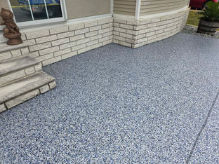 Orbit driveway Flooring Polyaspartic Coating with stairs