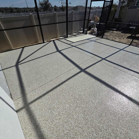 Sand Fossil Polyaspartic Patio and Lanai Flooring in Central Florida