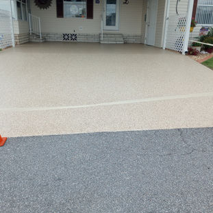 Small Polyaspartic Coatings Driveway Resurfacing tan color