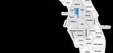 Sumter county highlighted in blue and the areas we serve highlighted in a light grey
