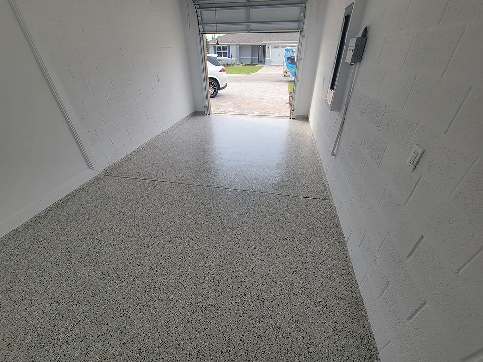 Small Garage Angelfish Polyaspartic Concrete Coatings