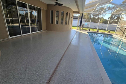 Polyaspartic Pool Deck Epoxy Coating in Central Florida White Swan