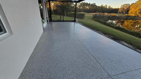 Polyaspartic Patio full broadcast system in Central Florida