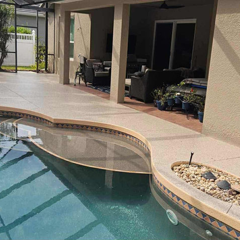 pool deck Sandalwood Epoxy Flooring in Central Florida