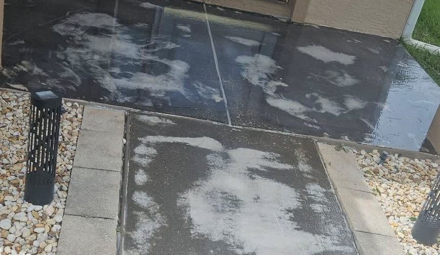 Grinded and prep with crack repair 
