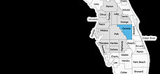 Osceola county highlighted in blue and the areas we serve highlighted in a light grey