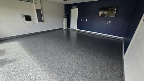 nightfall garage Polyaspartic Flooring side angle