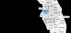 Pasco county highlighted in blue and the areas we serve highlighted in a light grey