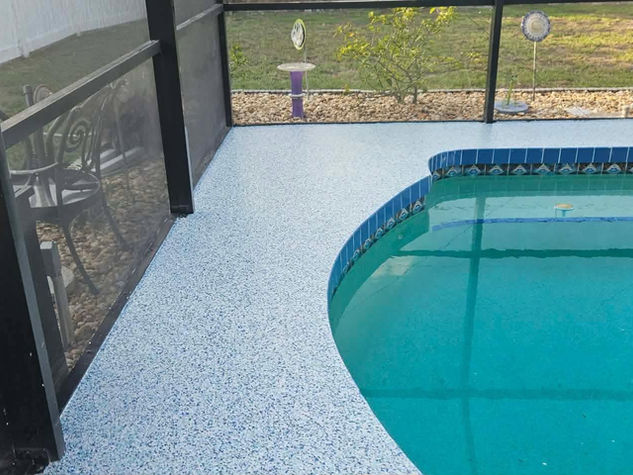 Walker Pool Deck Resurfacing Project in Sea Glass UV Poly Blend in Sarasota Florida 8