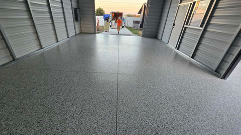 Cabin Fever Polyaspartic Epoxy Flooring storage container