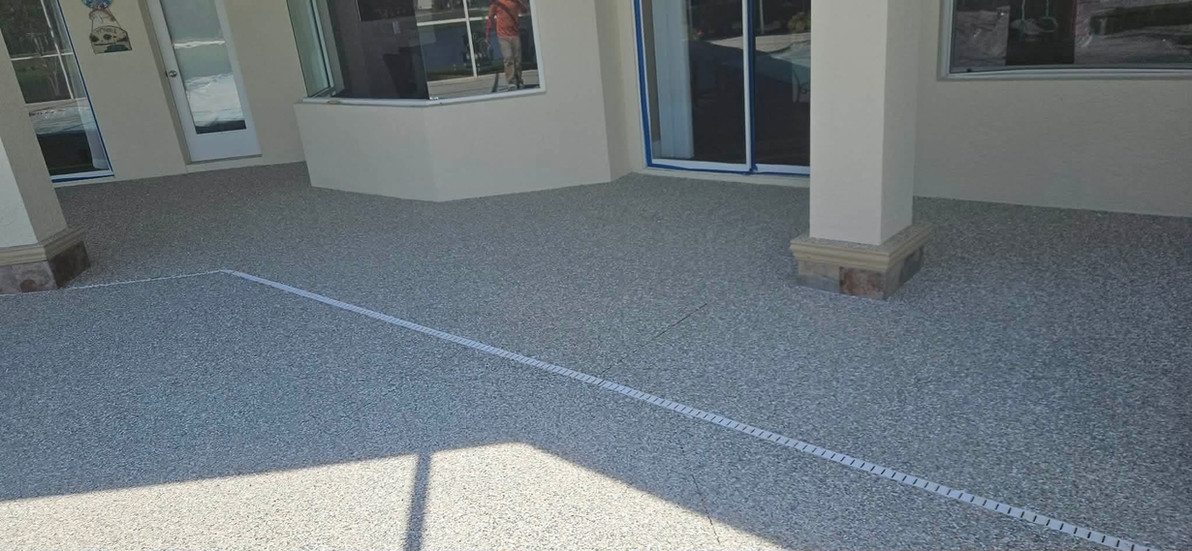 Barnacle UV Polymer Flake Broadcast for Polyaspartic Pool Deck Resurfacing Franco Project in On Top Of The World Florida 16