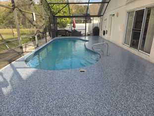Orbit Pool deck resurfacing Polyaspartic Coating with the curve
