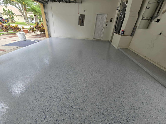 Blue Thunder Eco Sparse garage flooring side angle wide view