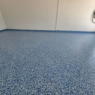 Blue Ice Polyaspartic Concrete Coating Garage Flooring