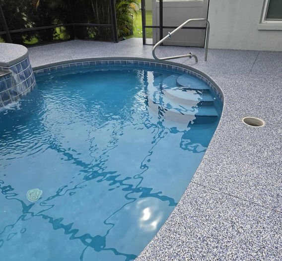 Orbit Polyaspartic Pool Deck Coatings in Central Florida with a hot tub 10