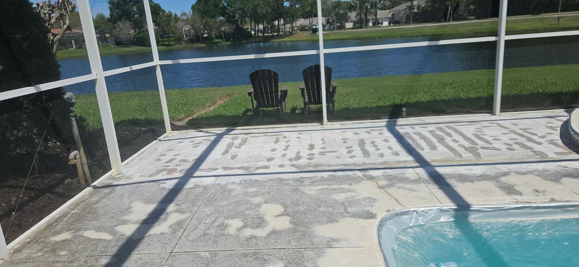 mechanical grinded concrete floor for polyaspartic pool deck resurfacing project in florida 10