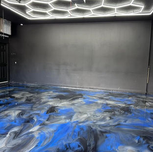Stunning metallic epoxy flooring design with a luxurious finish, adding elegance to any space.