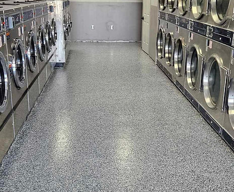 Laundromats commercial and industrial flooring example Florida Epoxy installers