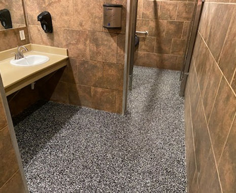 Public Restrooms commercial and industrial flooring example Florida Epoxy installers