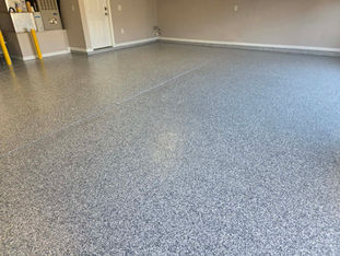 Smokey Blue Garage Polyaspartic Epoxy Flooring