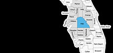 Polk county highlighted in blue and the areas we serve highlighted in a light grey